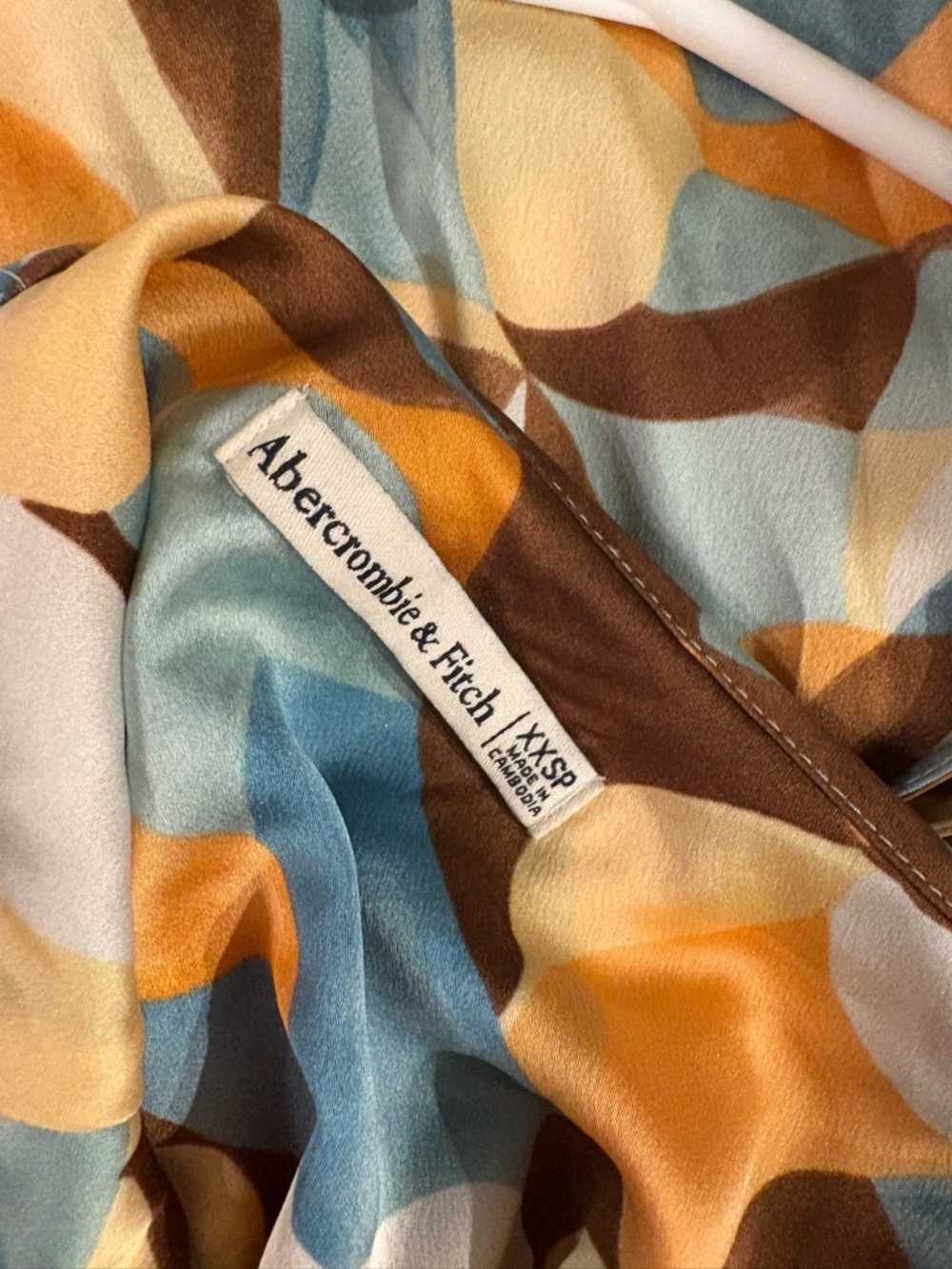 Multi-Color Abstract Print Slip Dress - Spaghetti Strap - Picture 7 of 7